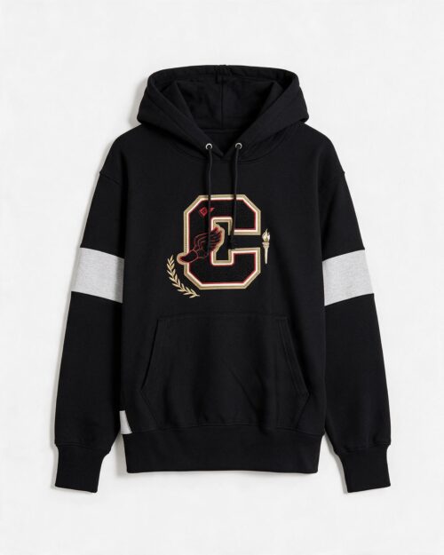 Hoodie Champion Bordado Gris / Negro