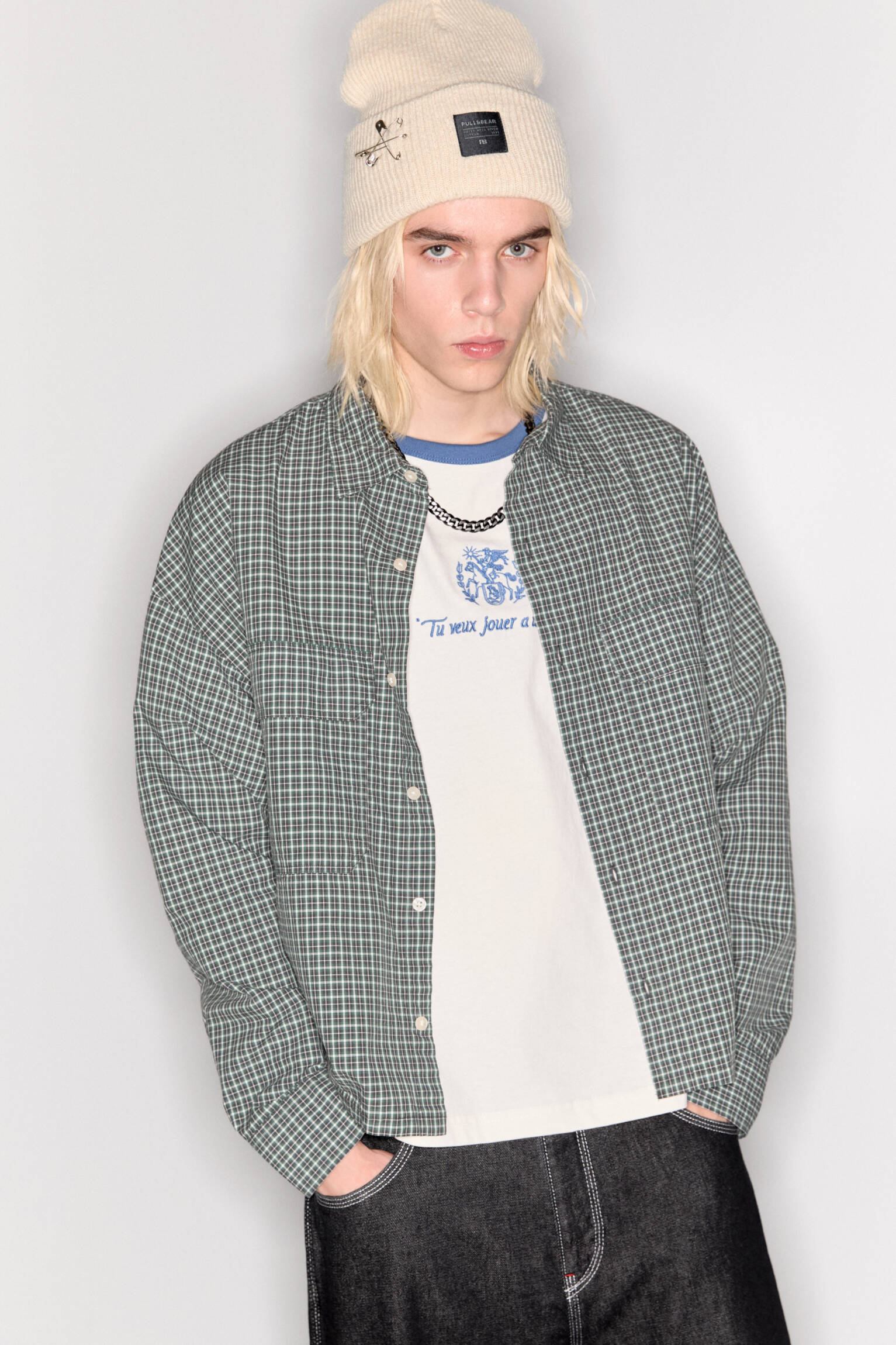 Camisa Cropped Pull & Bear a Cuadros - Imagen 2
