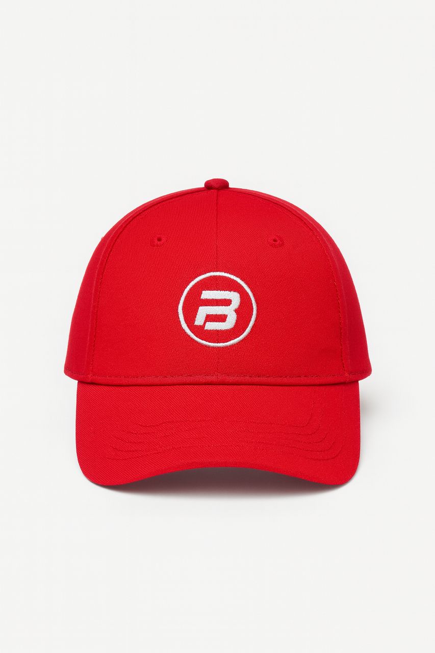 Gorra Pull & Bear Roja Logo Plano