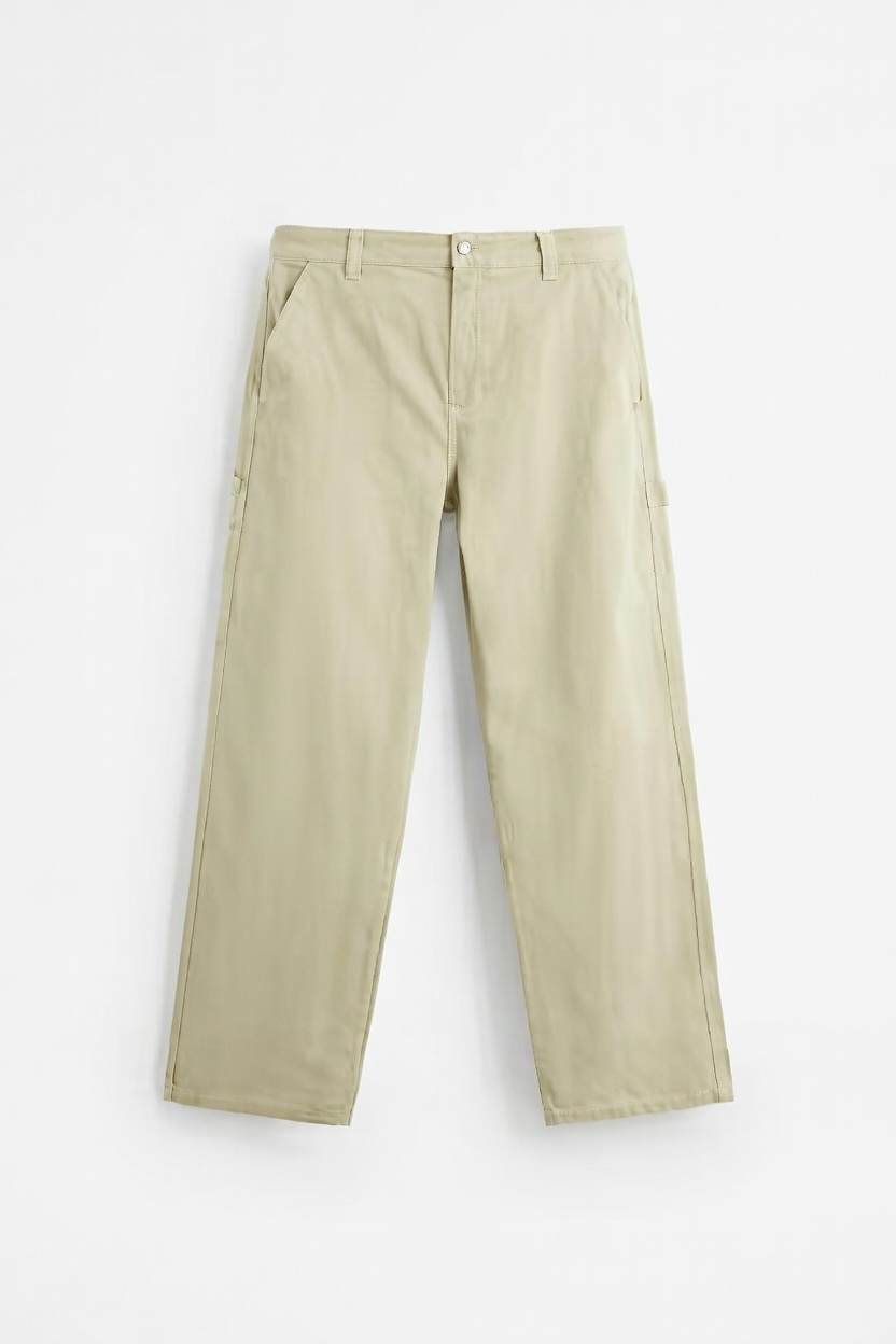 Pantalón Zara Lavado Bolsillo Carpintero