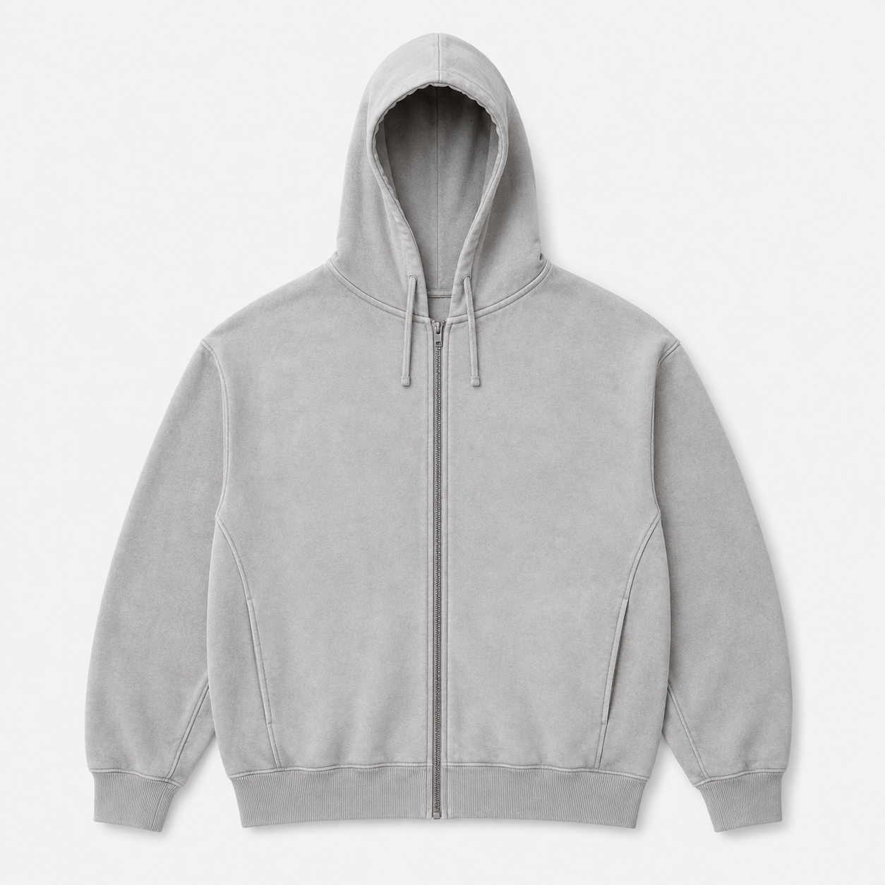 Sudadera Gris Claro con Capucha y Cremallera Lefties