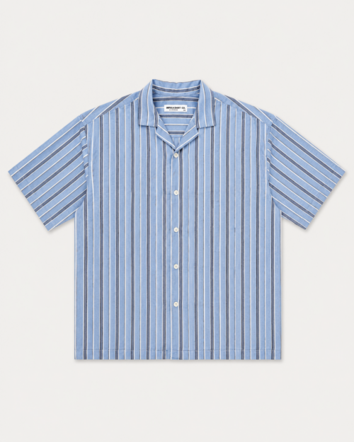 Camisa Boxy Fit Pull & Bear Azul a Rayas