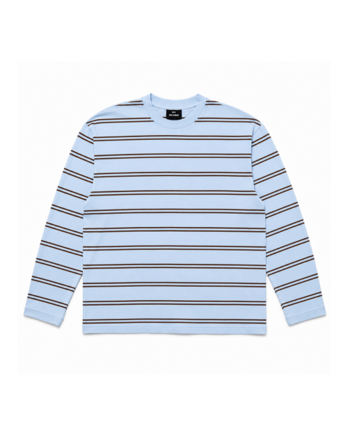 Camiseta de Manga Larga Azul Celeste a Rayas Pull&Bear