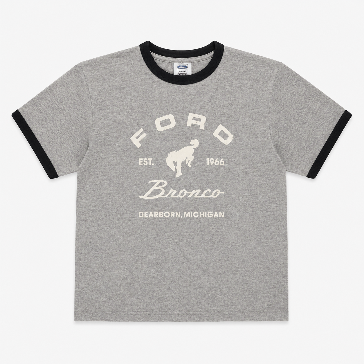 Camiseta gris Ford x Pull&Bear